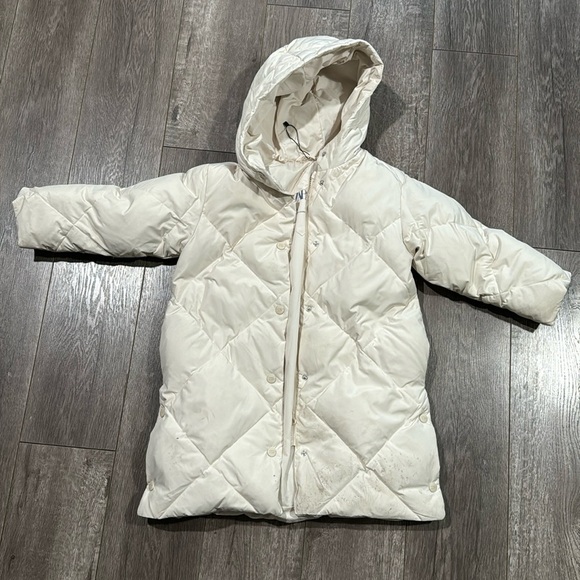 Zara kids puffer coat beige size 6 - Picture 1 of 6